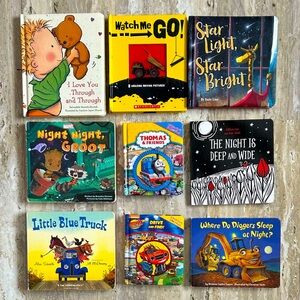 9 Board Books: Look /Find Thomas & Blaze, Groot, Diggers, Little Blue Truck +